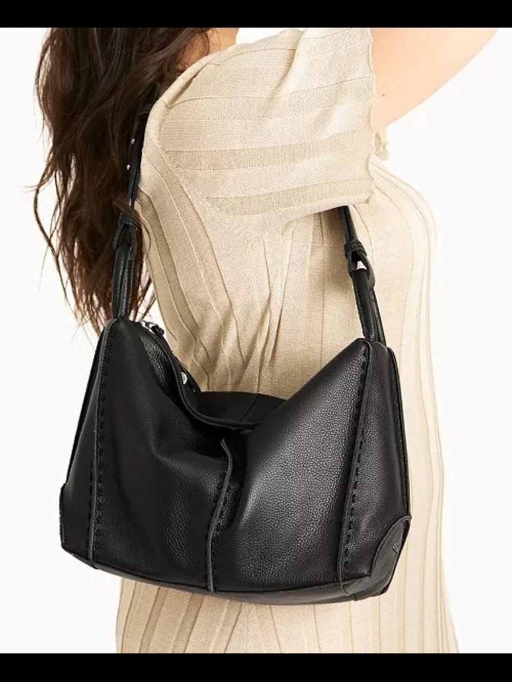 The Sak Los Feliz Black Leather Medium Tote